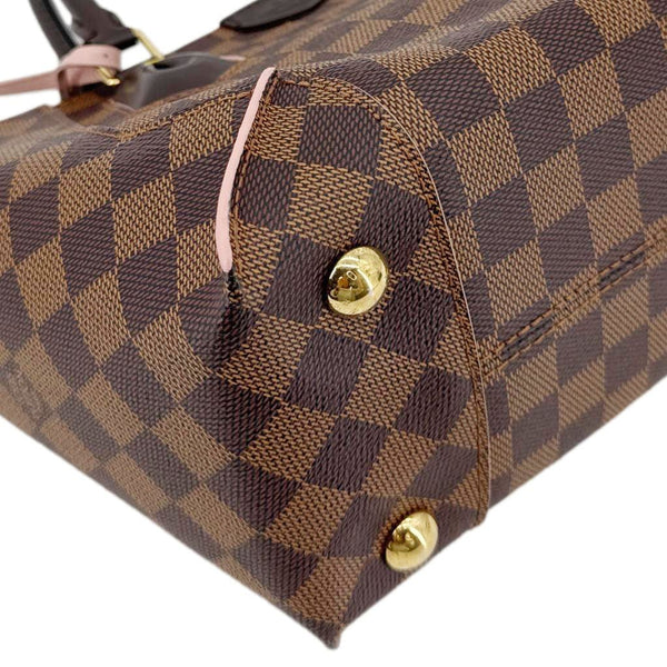 LOUIS VUITTON Caissa MM Damier Ebene Tote Bag Rose Ballerine