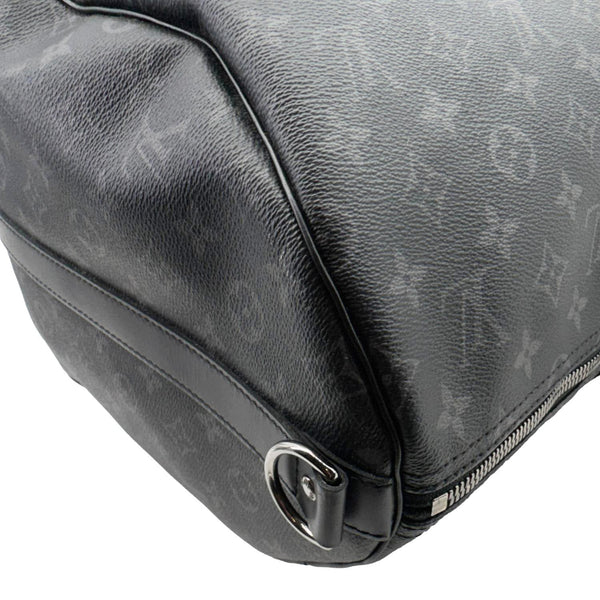 LOUIS VUITTON Keepall 55 Bandouliere Monogram Eclipse Travel Bag Black