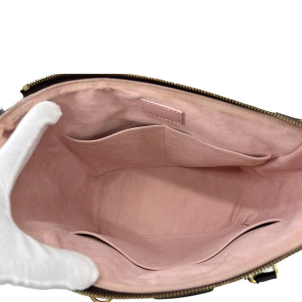 LOUIS VUITTON Caissa MM Damier Ebene Tote Bag Rose Ballerine