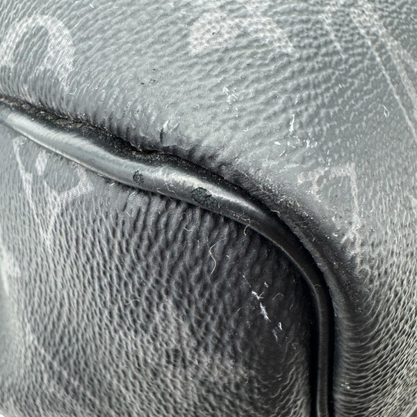 LOUIS VUITTON Keepall 55 Bandouliere Monogram Eclipse Travel Bag Black