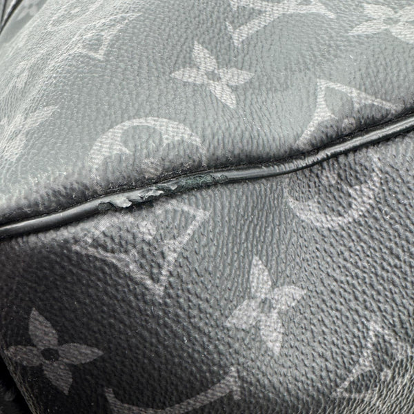 LOUIS VUITTON Keepall 55 Bandouliere Monogram Eclipse Travel Bag Black