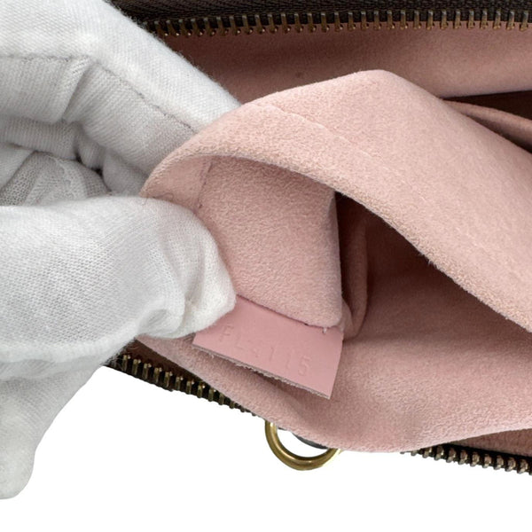 LOUIS VUITTON Caissa MM Damier Ebene Tote Bag Rose Ballerine