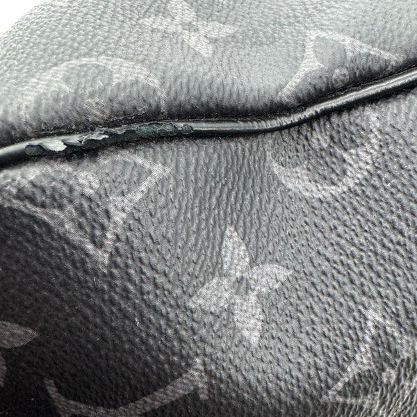 LOUIS VUITTON Keepall 55 Bandouliere Monogram Eclipse Travel Bag Black