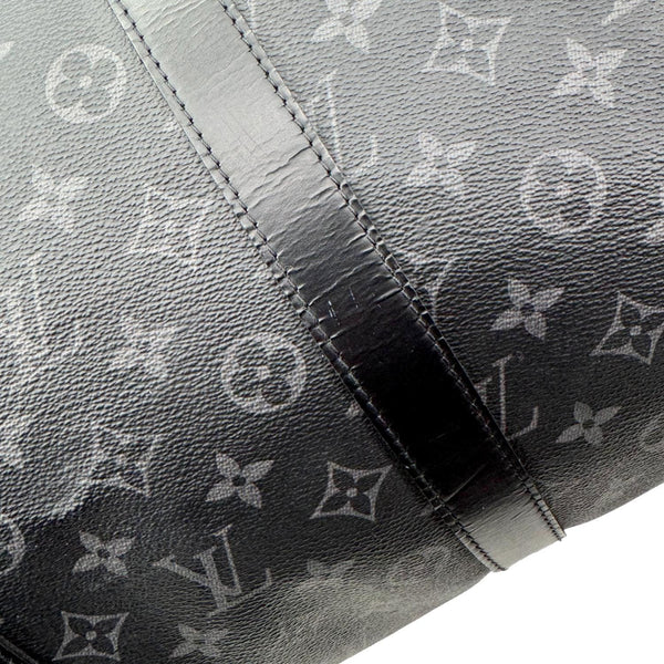 LOUIS VUITTON Keepall 55 Bandouliere Monogram Eclipse Travel Bag Black