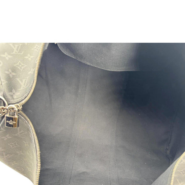 LOUIS VUITTON Keepall 55 Bandouliere Monogram Eclipse Travel Bag Black