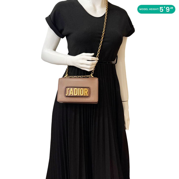 CHRISTIAN DIOR J'Adior Flap Mini Leather Chain Shoulder Bag Rose Poudre