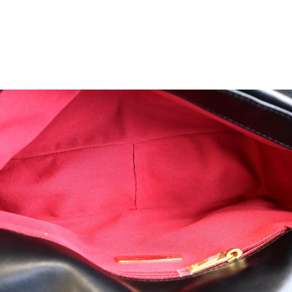 CHANEL 19 Small Flap Quilted Lambskin Leather Shoulder Bag Black