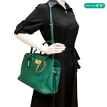 LOUIS VUITTON Milla MM Veau Nuage Leather Shoulder Bag Green