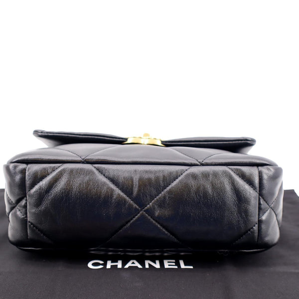 CHANEL 19 Small Flap Quilted Lambskin Leather Shoulder Bag Black