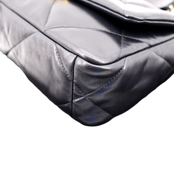 CHANEL 19 Small Flap Quilted Lambskin Leather Shoulder Bag Black