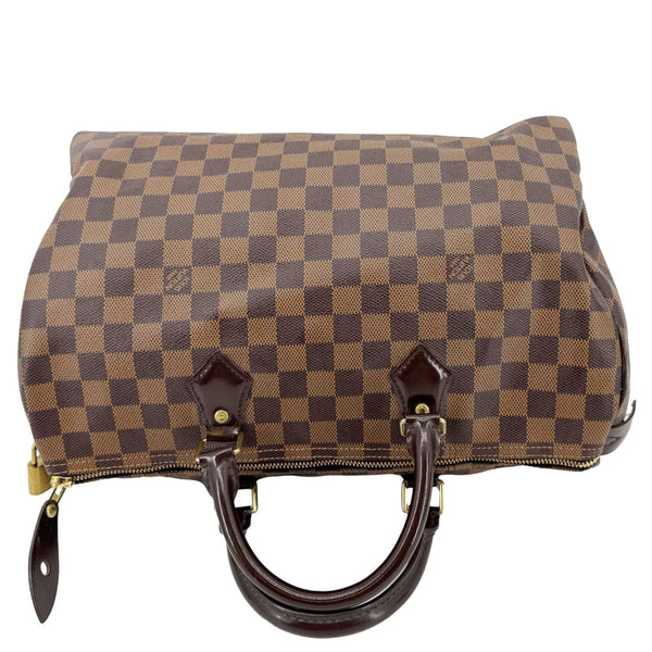 LOUIS VUITTON Speedy 35 Damier Ebene Satchel Bag Brown
