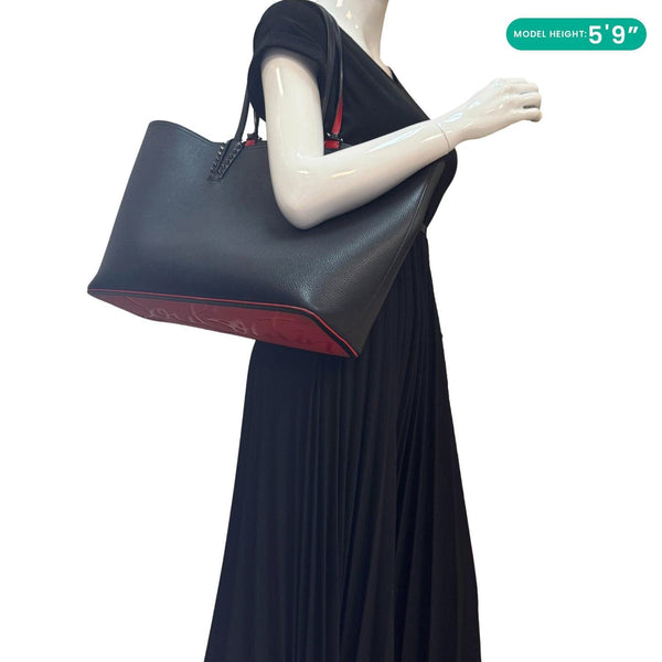 CHRISTIAN LOUBOUTIN Cabata Leather Tote Bag Black