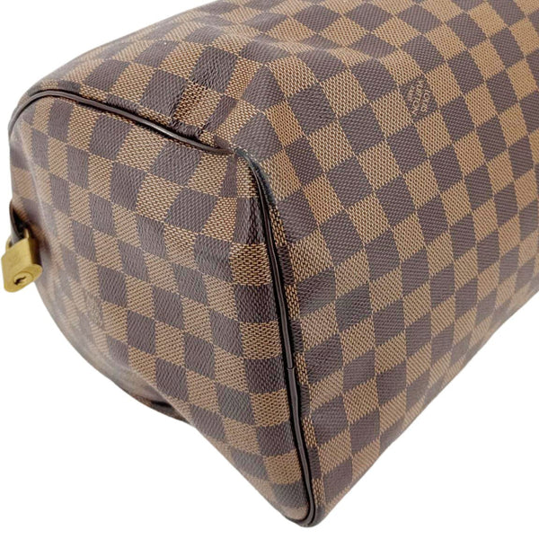 LOUIS VUITTON Speedy 35 Damier Ebene Satchel Bag Brown