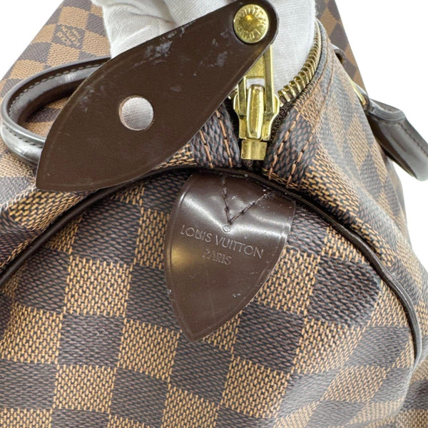 LOUIS VUITTON Speedy 35 Damier Ebene Satchel Bag Brown