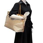LOUIS VUITTON Neverfull GM Damier Azur Tote Shoulder Bag White
