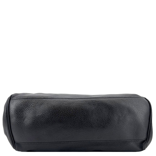 GUCCI Emily Pebbled Leather Chain Shoulder Bag Black 336757