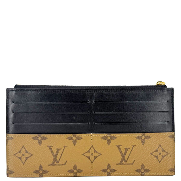 LOUIS VUITTON Slim Purse Monogram Reverse Canvas Wallet Brown