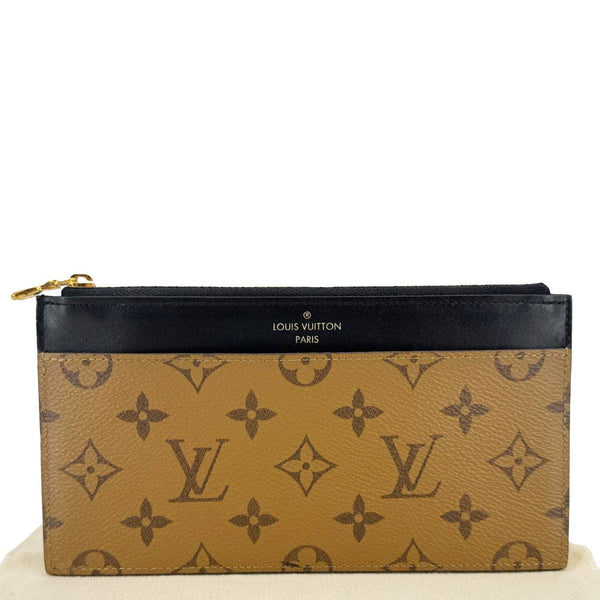 LOUIS VUITTON Slim Purse Monogram Reverse Canvas Wallet Brown