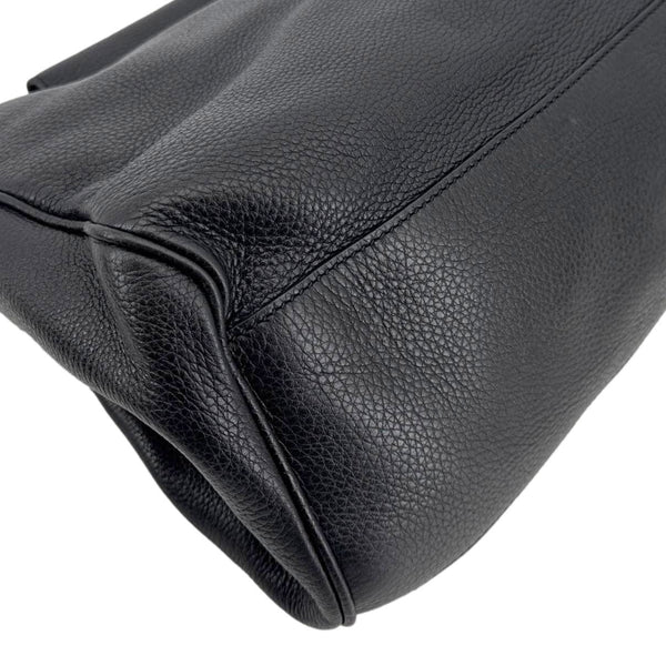 GUCCI Emily Pebbled Leather Chain Shoulder Bag Black 336757