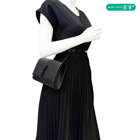 YVES SAINT LAURENT Kate Small Grain De Poudre Crossbody Bag Black