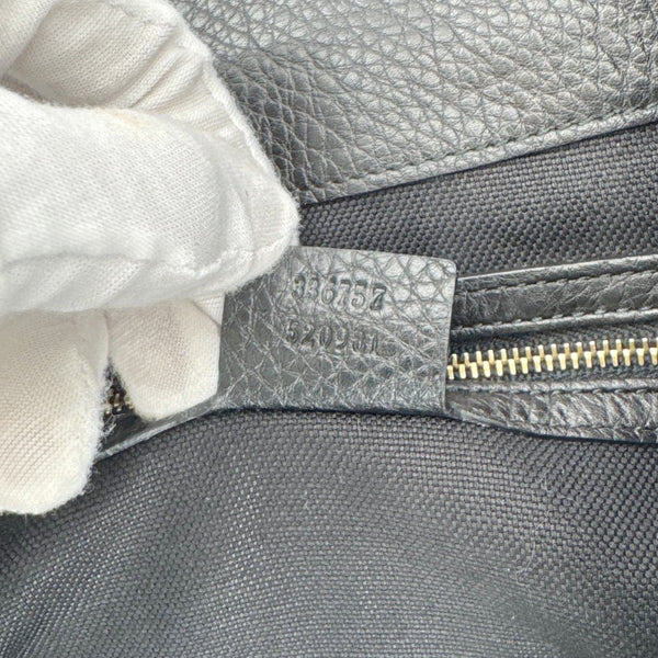 GUCCI Emily Pebbled Leather Chain Shoulder Bag Black 336757