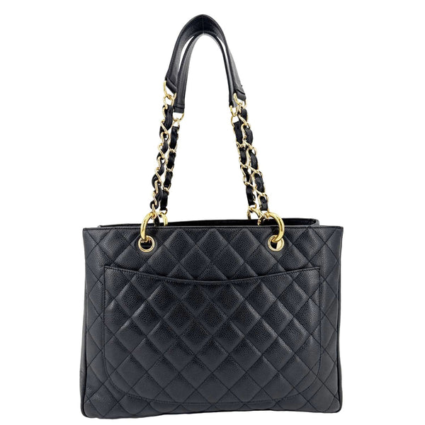 CHANEL Grand Shopping Quilted Leather Tote Bag Black
