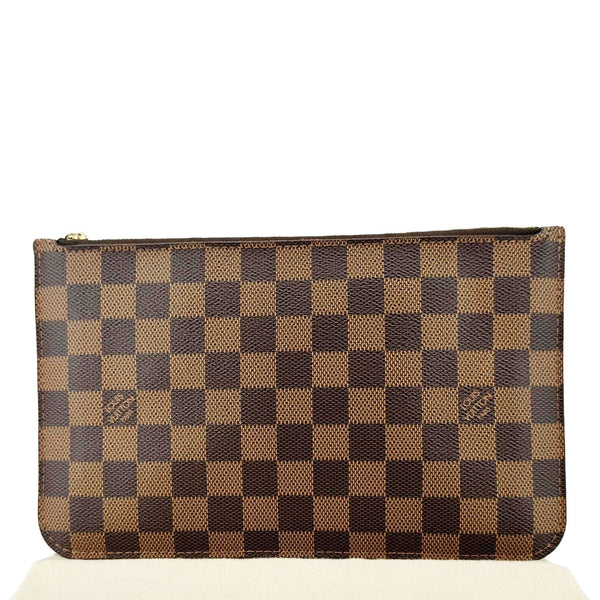 LOUIS VUITTON  Neverfull Damier Ebene Pochette Wristlet Pouch Brown