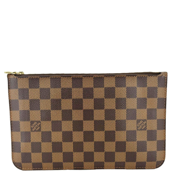 LOUIS VUITTON  Neverfull Damier Ebene Pochette Wristlet Pouch Brown