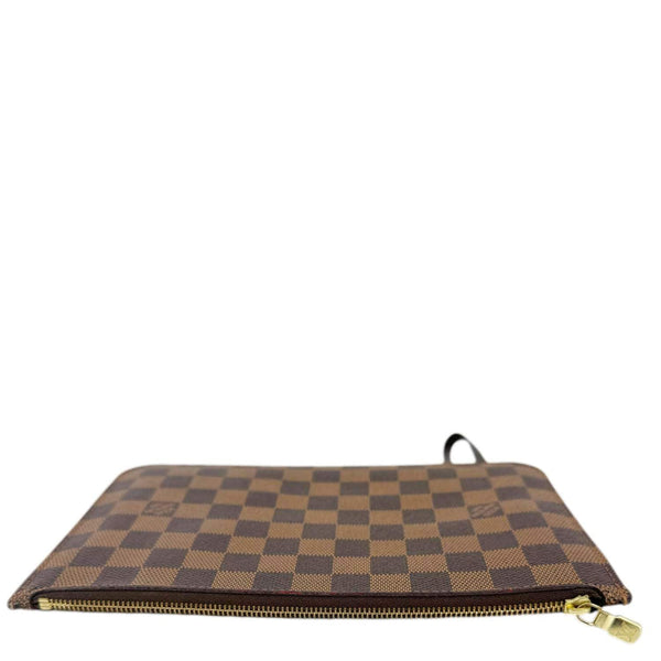 LOUIS VUITTON  Neverfull Damier Ebene Pochette Wristlet Pouch Brown
