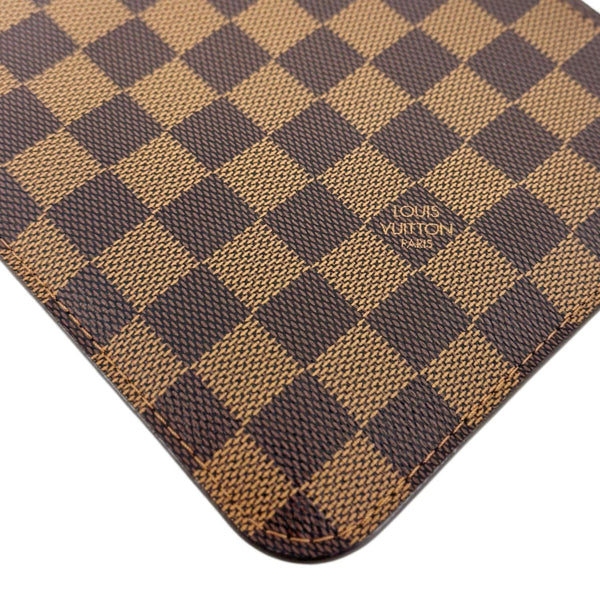 LOUIS VUITTON  Neverfull Damier Ebene Pochette Wristlet Pouch Brown