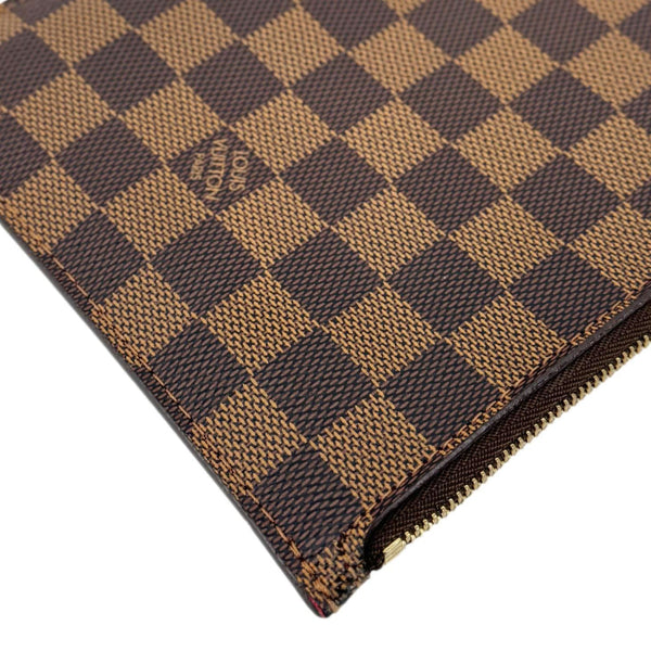 LOUIS VUITTON  Neverfull Damier Ebene Pochette Wristlet Pouch Brown
