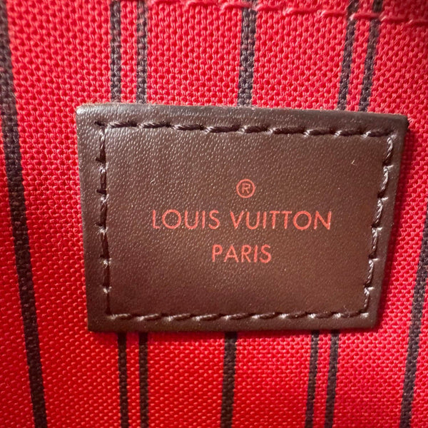 LOUIS VUITTON  Neverfull Damier Ebene Pochette Wristlet Pouch Brown
