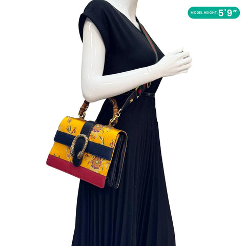GUCCI Dionysus Medium Top Handle Floral Jacquard Shoulder Bag Multicolor 448075