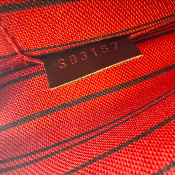 LOUIS VUITTON  Neverfull Damier Ebene Pochette Wristlet Pouch Brown