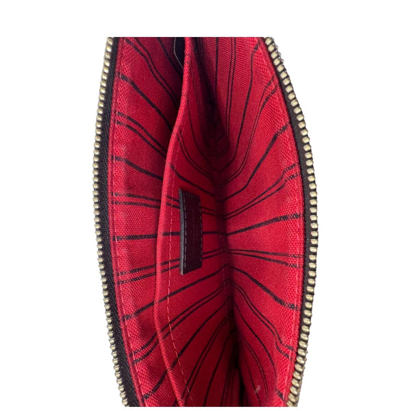 LOUIS VUITTON  Neverfull Damier Ebene Pochette Wristlet Pouch Brown