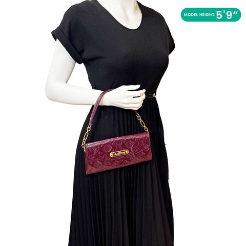 LOUIS VUITTON Sunset Boulevard Monogram Vernis Shoulder Bag Dark Purple