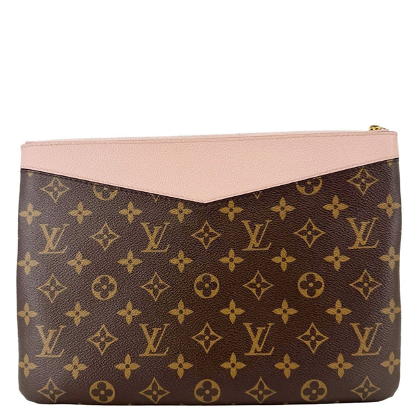 LOUIS VUITTON Daily Pouch Monogram Canvas Clutch Pink