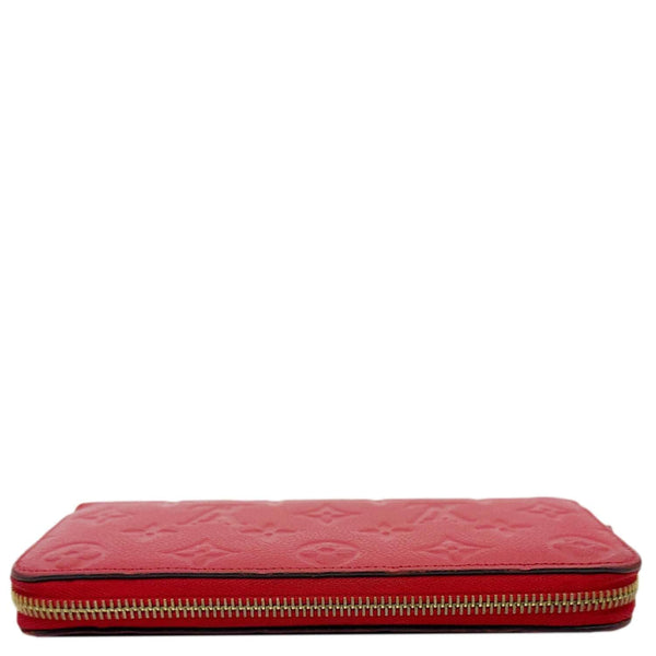 LOUIS VUITTON Clemence Monogram Empreinte Leather Wallet Red