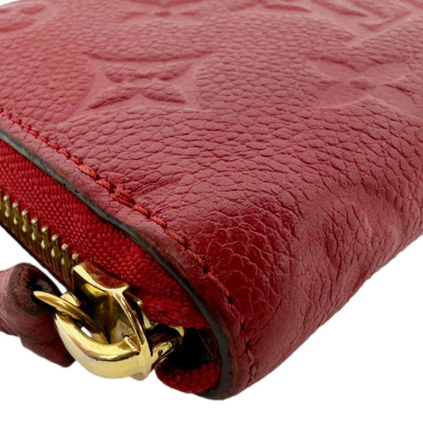 LOUIS VUITTON Clemence Monogram Empreinte Leather Wallet Red