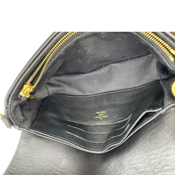 LOUIS VUITTON Calfskin Bubblegram Leather Wallet on Strap Bag Black