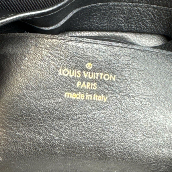 LOUIS VUITTON Calfskin Bubblegram Leather Wallet on Strap Bag Black