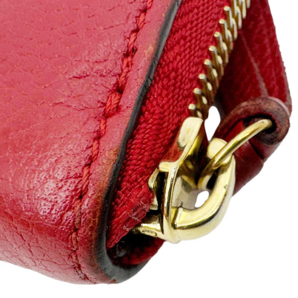 LOUIS VUITTON Clemence Monogram Empreinte Leather Wallet Red