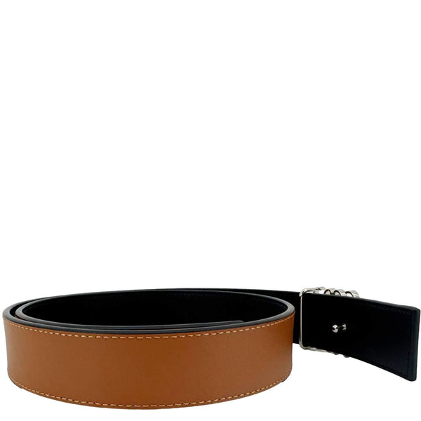 LOEWE Anagram Reversible Leather Belt Brown Size 85/34