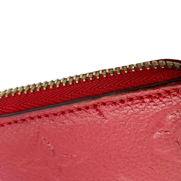 LOUIS VUITTON Clemence Monogram Empreinte Leather Wallet Red