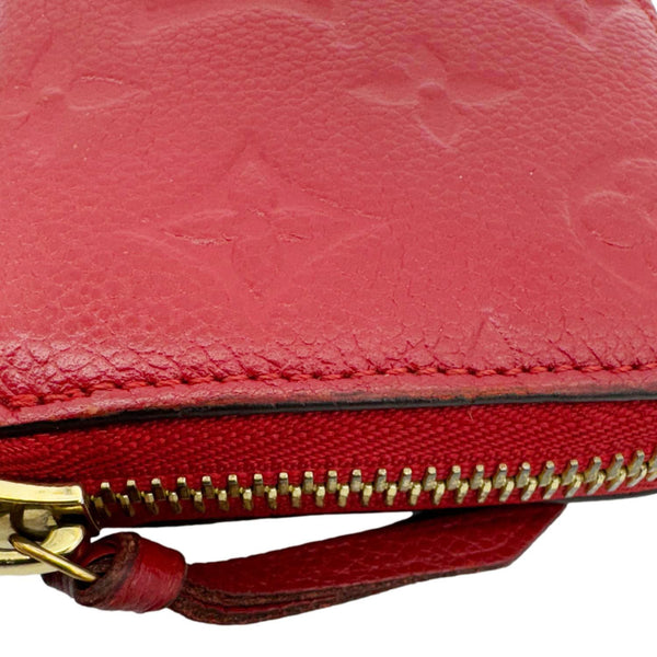 LOUIS VUITTON Clemence Monogram Empreinte Leather Wallet Red
