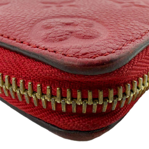 LOUIS VUITTON Clemence Monogram Empreinte Leather Wallet Red