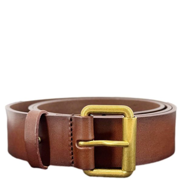 YVES SAINT LAURENT Cassandre Leather Thin Belt Brown Size 90