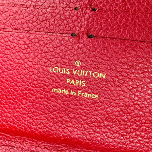 LOUIS VUITTON Clemence Monogram Empreinte Leather Wallet Red