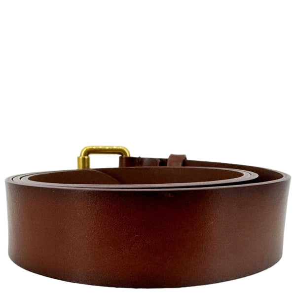 YVES SAINT LAURENT Cassandre Leather Thin Belt Brown Size 90