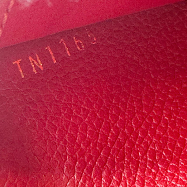 LOUIS VUITTON Clemence Monogram Empreinte Leather Wallet Red
